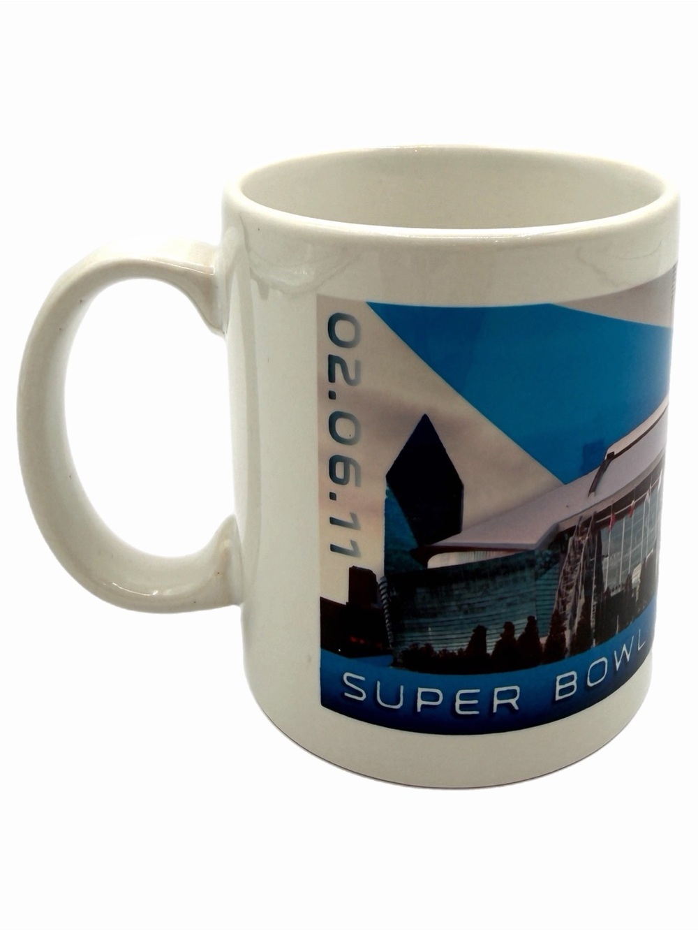 NFL White and Blue Super Bowl Commemorative Mug - Collectible